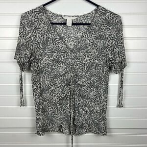 H&M Black and White Ruched Women's Top